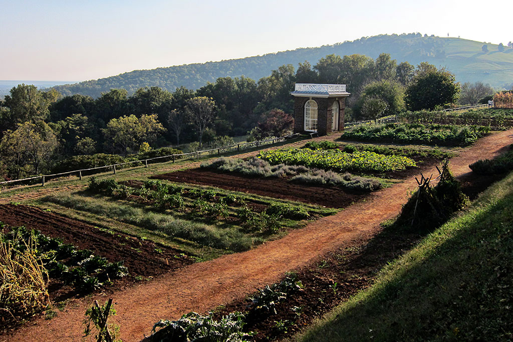 Monticello, Virginia is a historical Virginia property with a vegetable garden